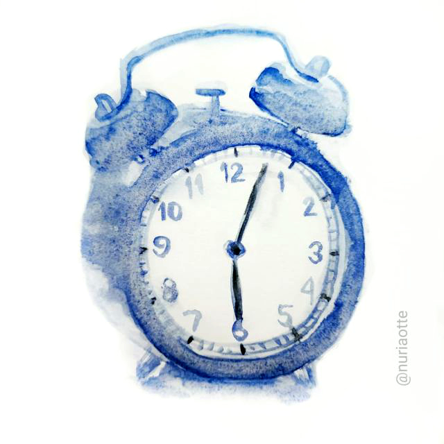 Watercolour Clock Illustration